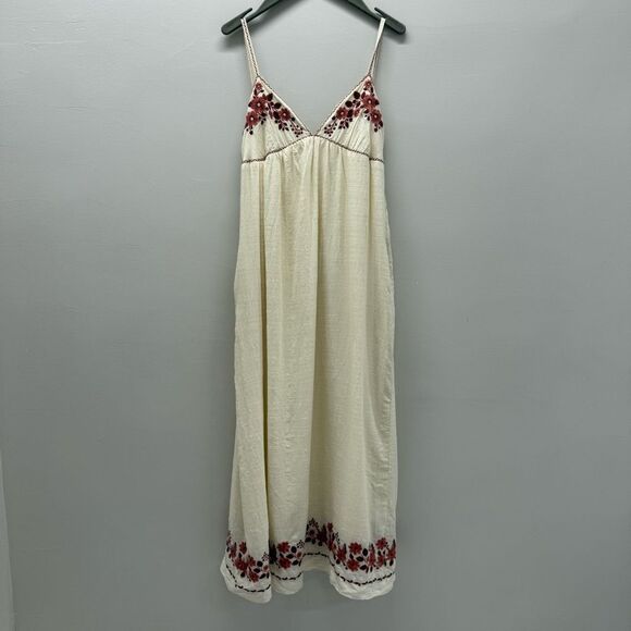 Max Studio Dresses & Skirts - Max Studio Cream Maxi Dress with Red Floral Accents 💘